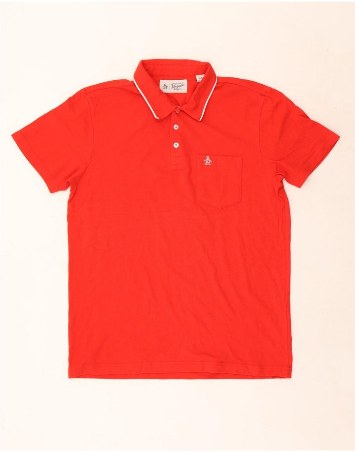 Polo da uomo Penguin grande rossa in cotone