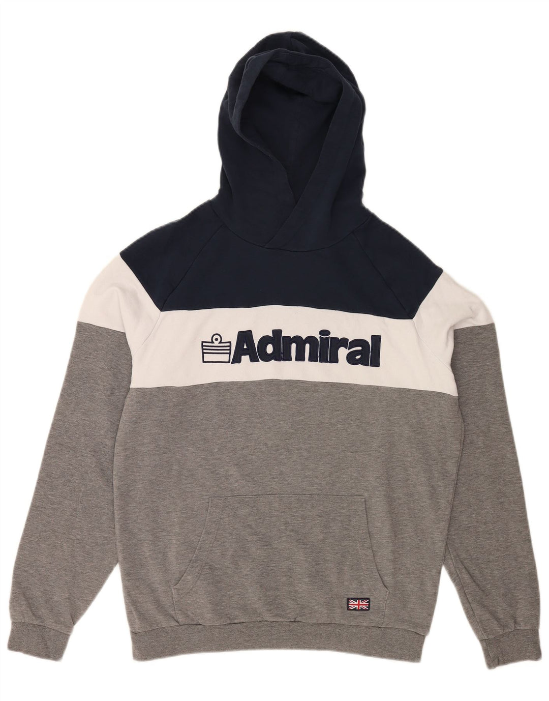 Felpa con cappuccio da uomo con vestibilità regolare grafica Admiral, grande color grigio