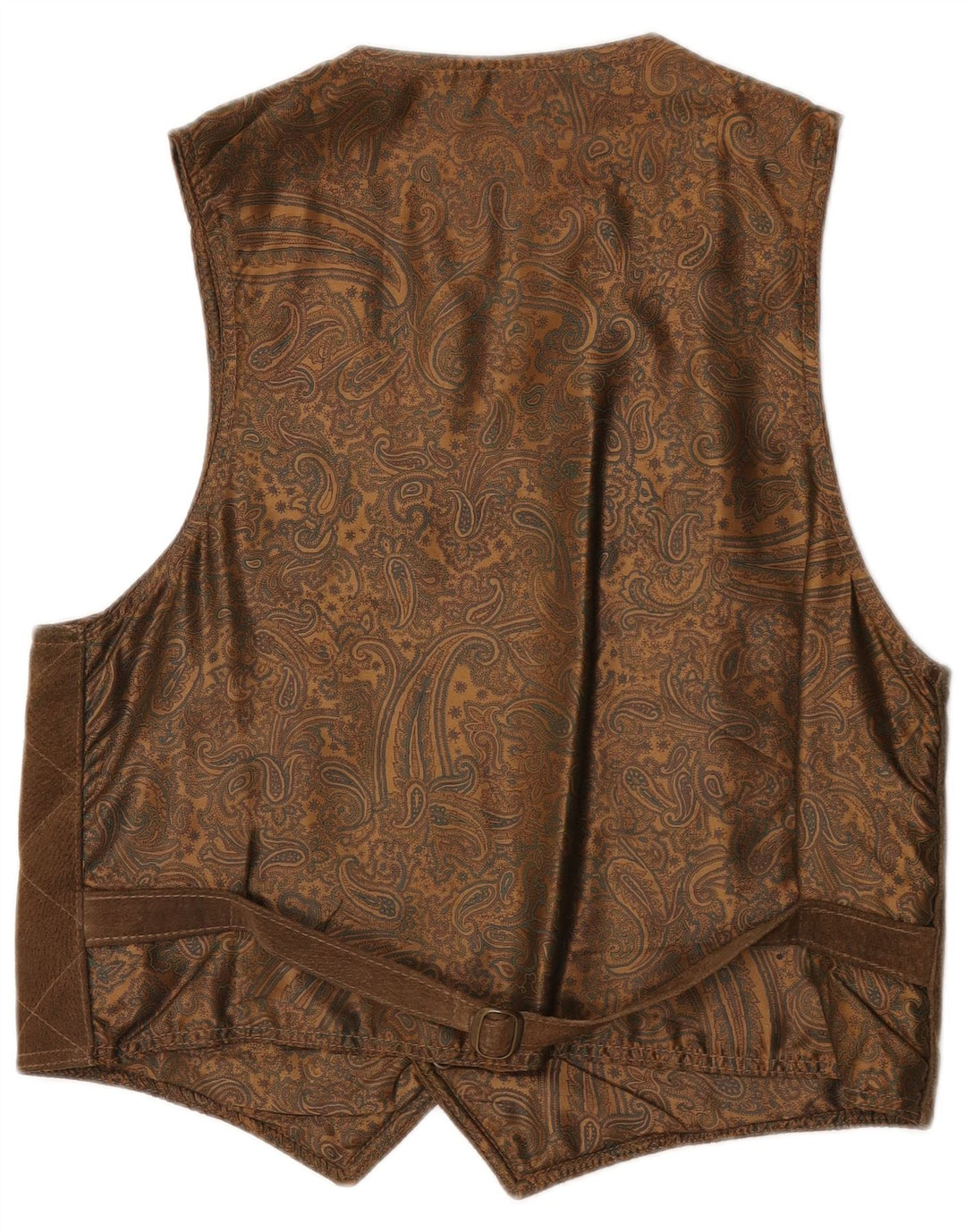 Gilet vintage da uomo in pelle scamosciata grande in pelle marrone