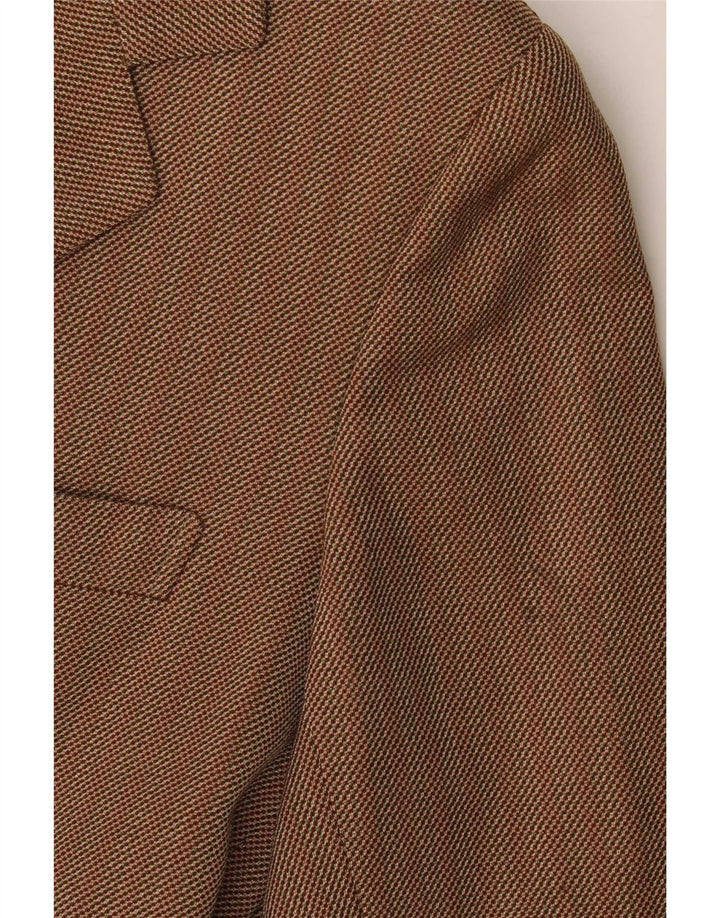 Giacca blazer vintage da uomo a 3 bottoni UK 36 piccola classica a righe marroni