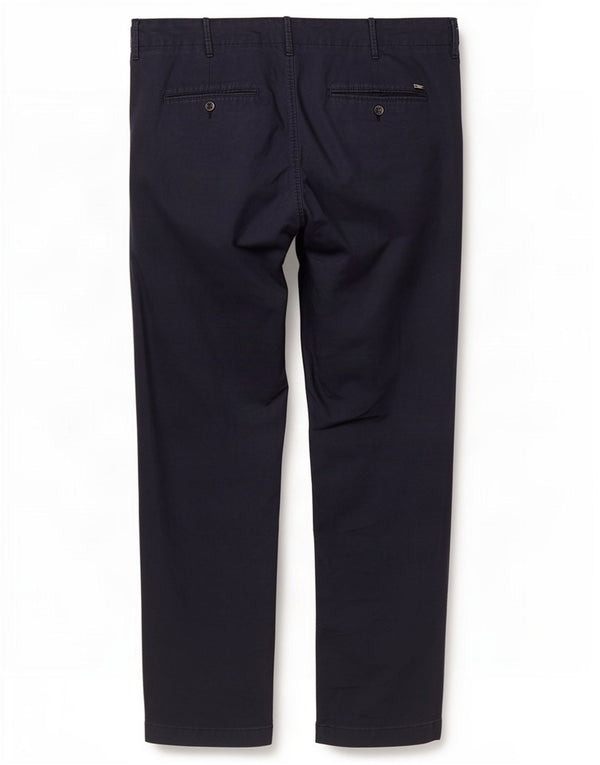 Massimo Dutti Mens Tapered Chino Trousers EU 46 XL W36 L28 Navy Blue