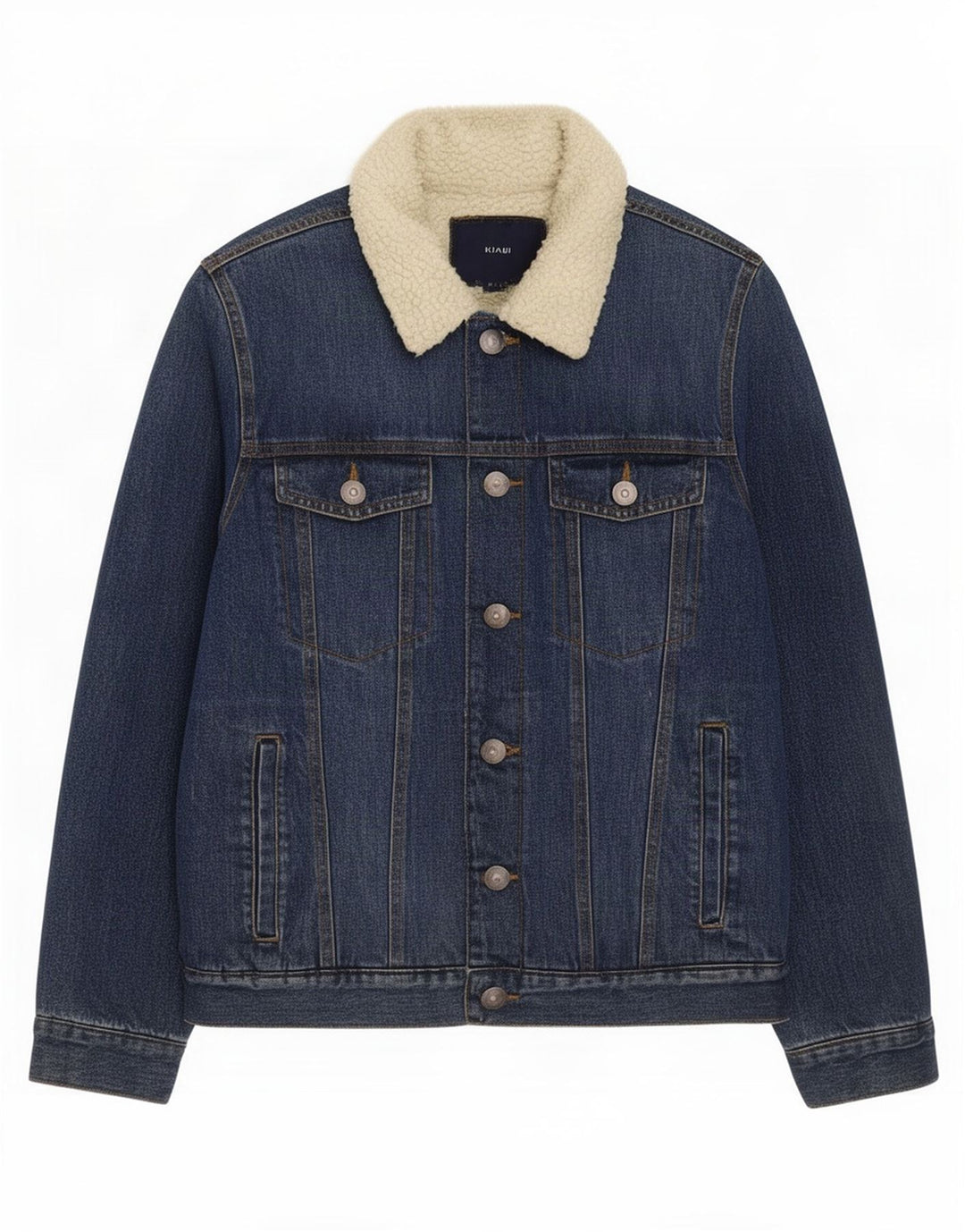 Giacca Kiabi da uomo in denim sherpa UK 38 cotone blu medio