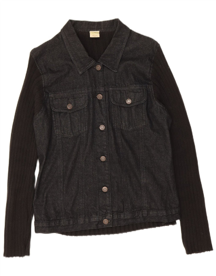 Maglione cardigan da donna Marks & Spencer UK 16 grande cotone nero