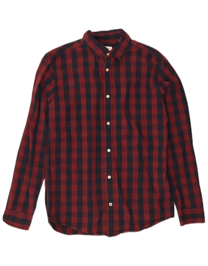 Camicia da uomo Jack & Jones a quadretti bordeaux medio
