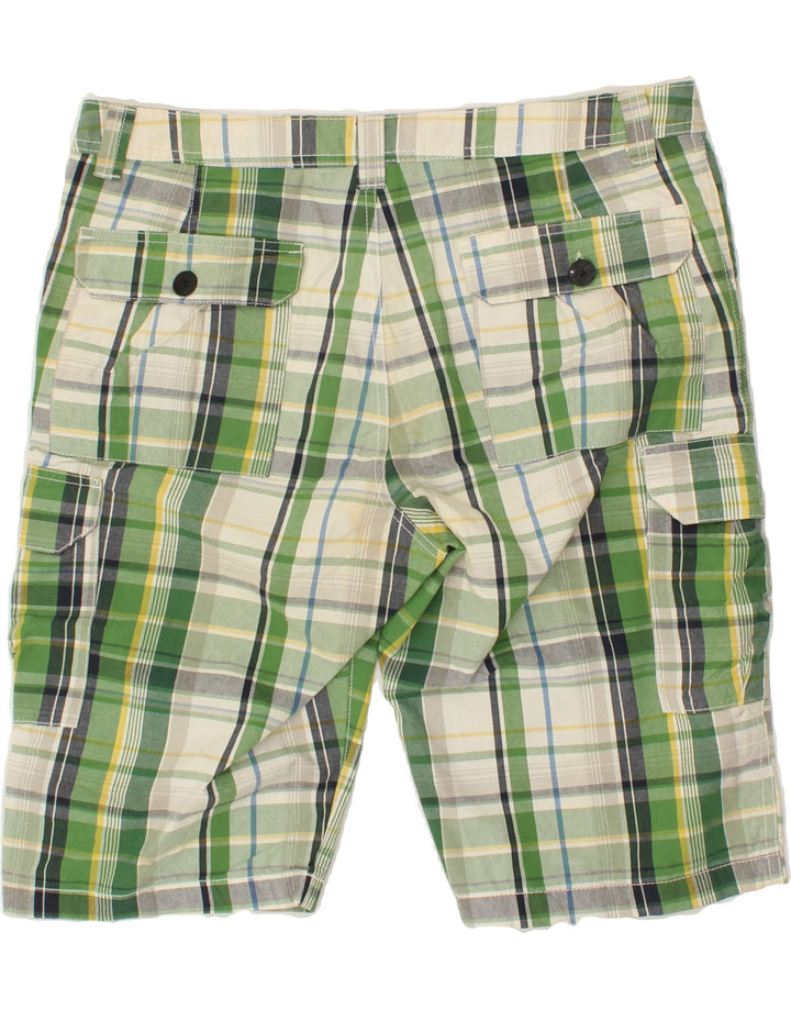 LIVERGY Mens Cargo Shorts Medium W32  Green Check Cotton Vintage Livergy and Second-Hand Livergy from Messina Hembry 