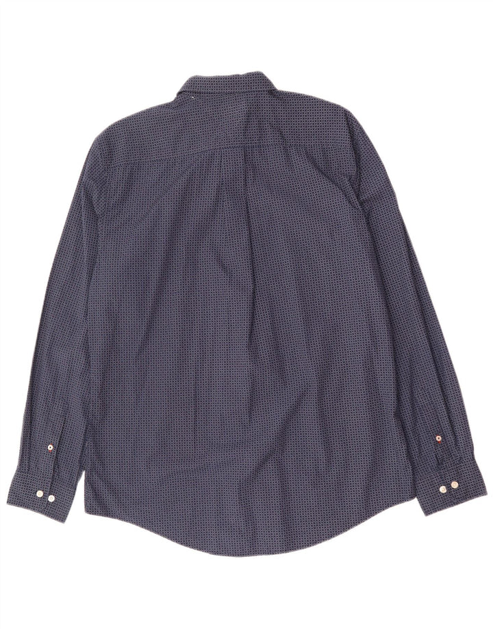 TOMMY HILFIGER Camicia da uomo grande in cotone maculato blu navy
