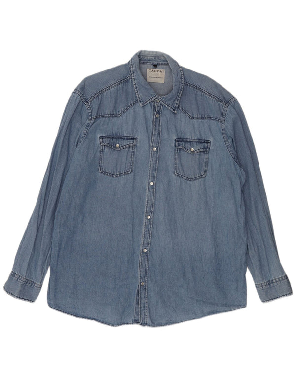 Camicia di jeans da uomo CANDA taglia 47/48 3XL cotone blu