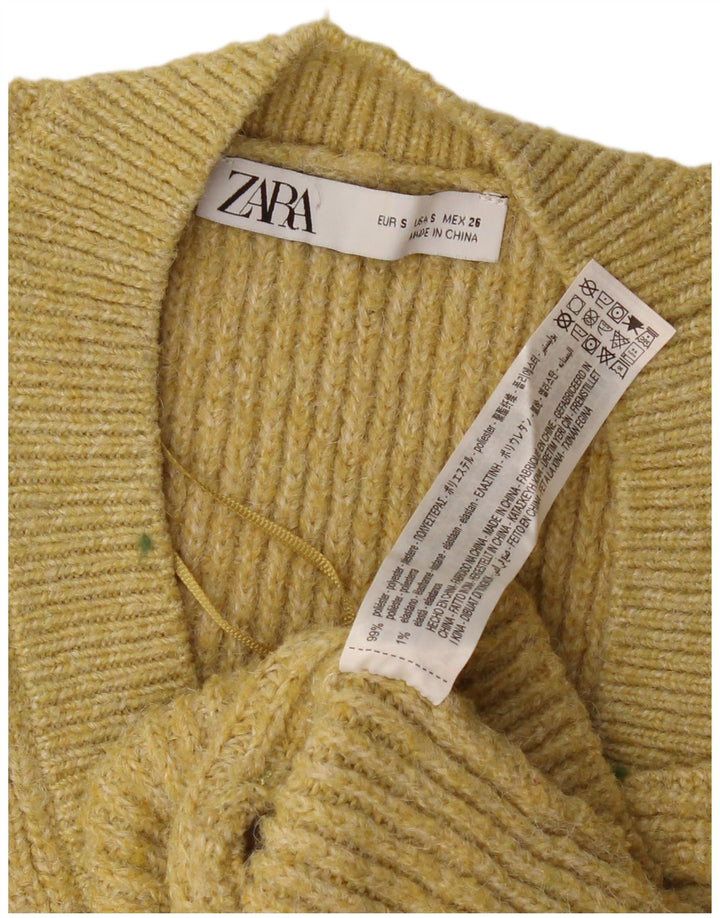 Canotta canotta da donna Zara UK 10 piccola gialla in poliestere