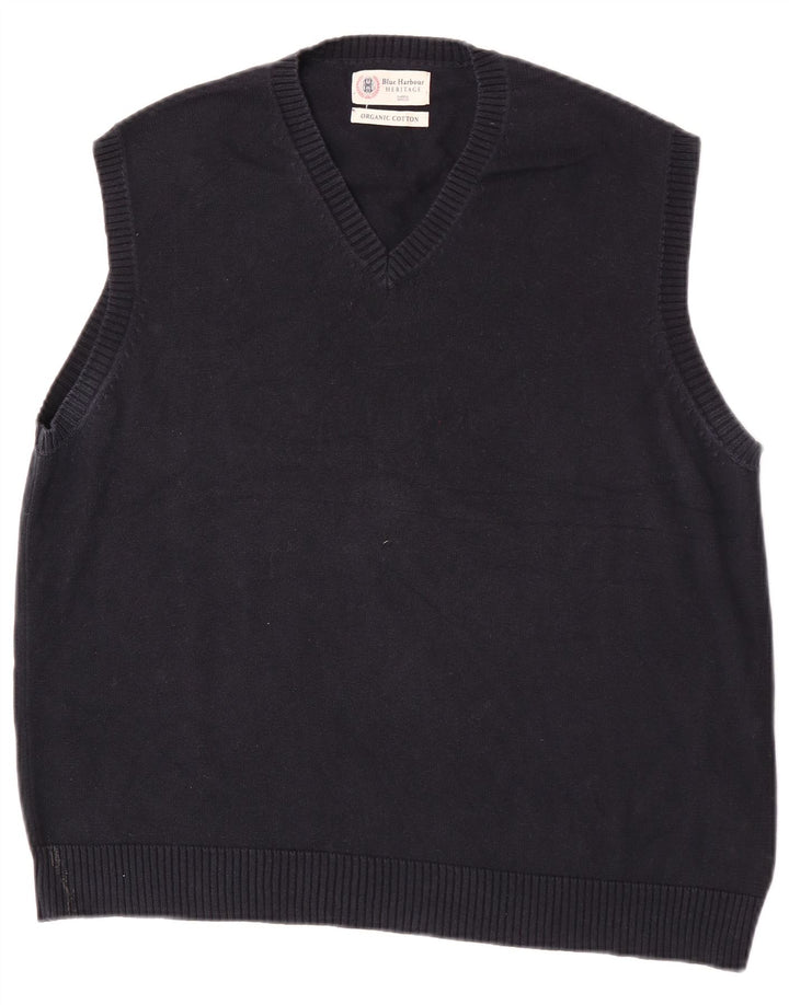 Canotta da uomo Marks & Spencer Blue Harbour Canotta grande in cotone blu navy