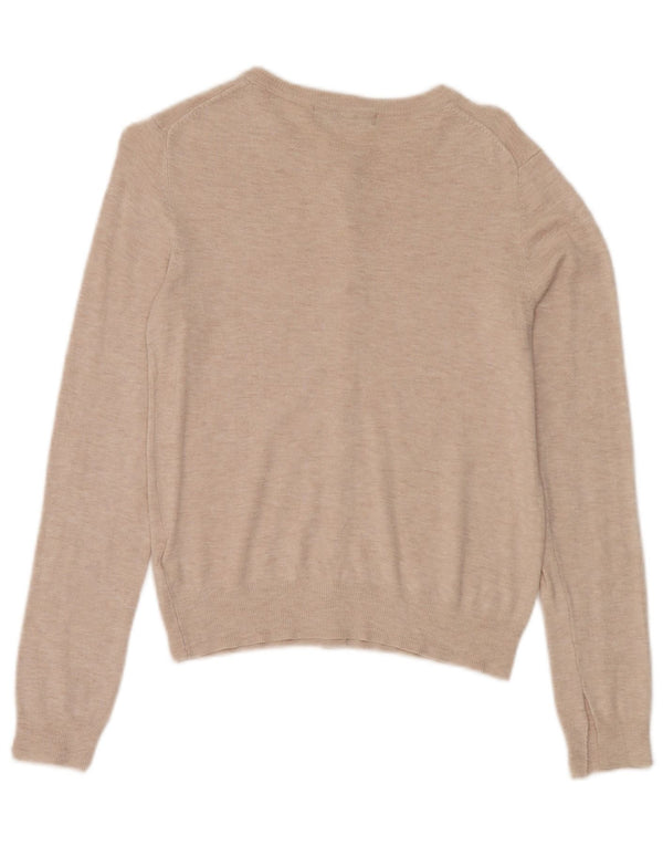 Maglione cardigan da donna Marks & Spencer UK 10 Small Beige Viscosa