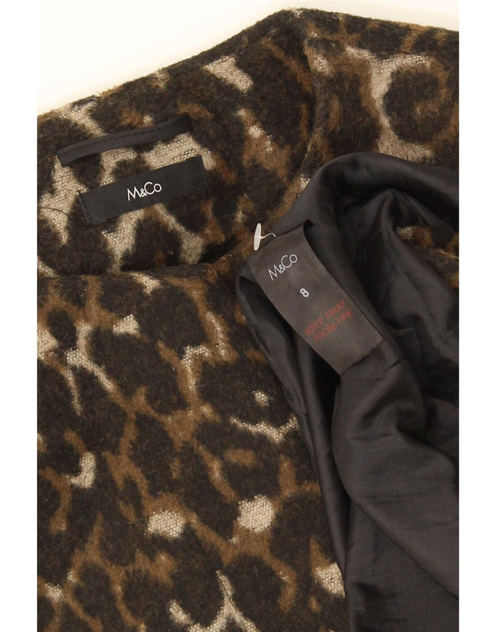 Soprabito aperto da donna M&Co UK 8 poliestere con stampa animalier marrone piccolo