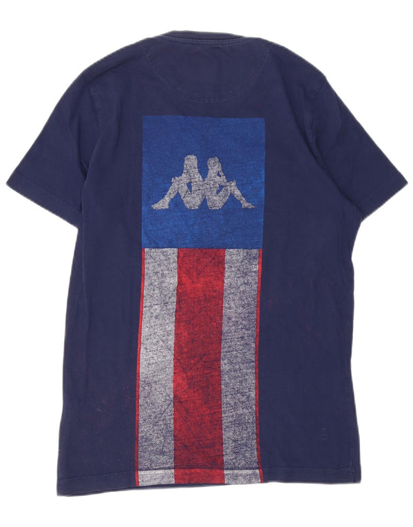 T-shirt grafica da uomo Kappa Top in cotone color block medio blu navy