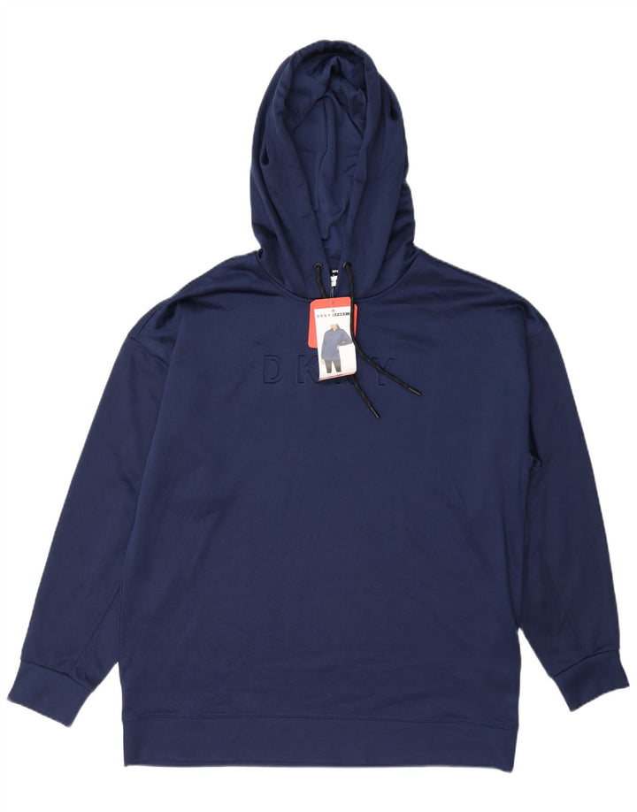 Maglione con cappuccio grafico da uomo Dkny poliestere medio blu navy