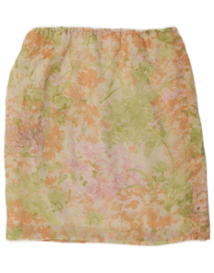 Set gonna vintage da donna in 2 pezzi UK 14 medio W30 floreale multicolore