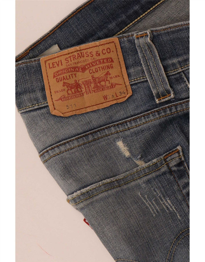 Levi's Uomo 511 Jeans slim effetto consumato W33 L34 Blu