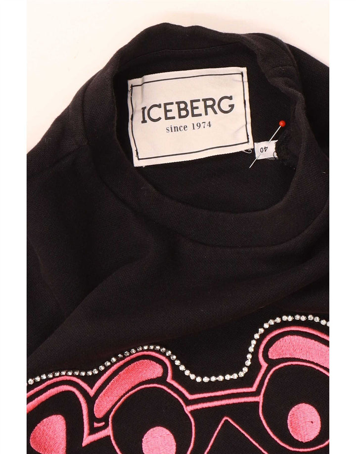 Felpa grafica da donna Iceberg Pink Panther Graphic IT 40 piccola nera