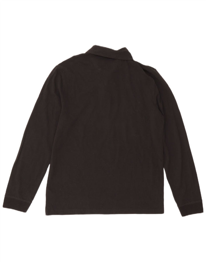Polo da uomo a maniche lunghe Farah grande in cotone nero