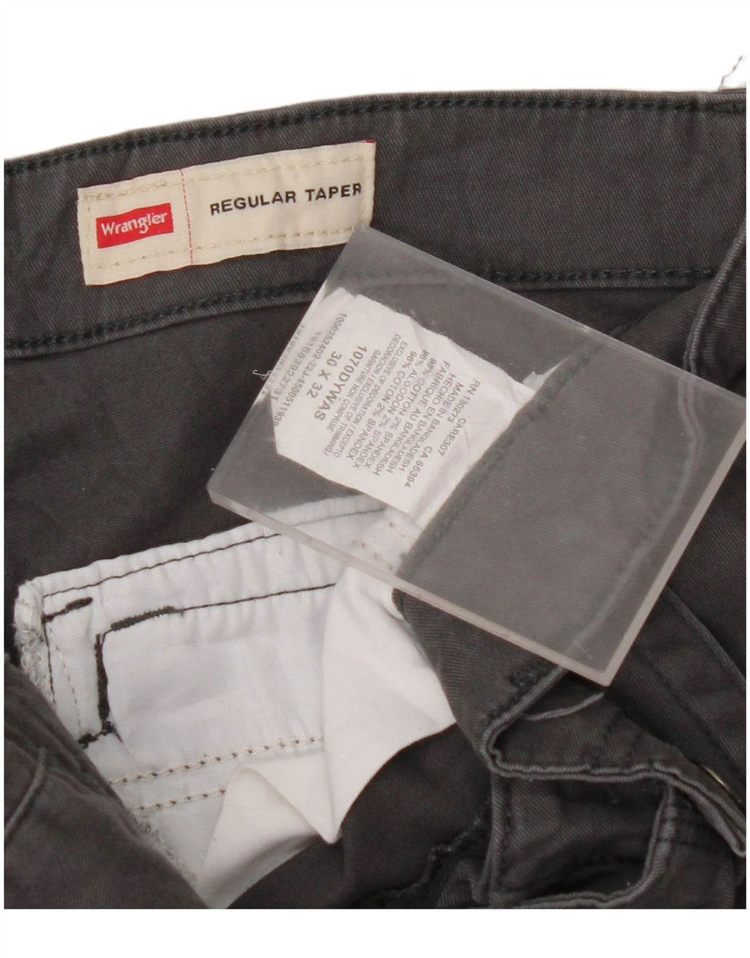 Pantaloni cargo affusolati vestibilità regolare da uomo WRANGLER W30 L32 cotone grigio