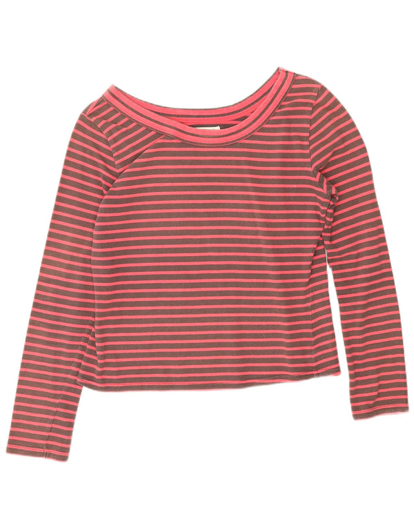 Top da donna Toast a maniche lunghe, UK 12, cotone a righe marrone medio