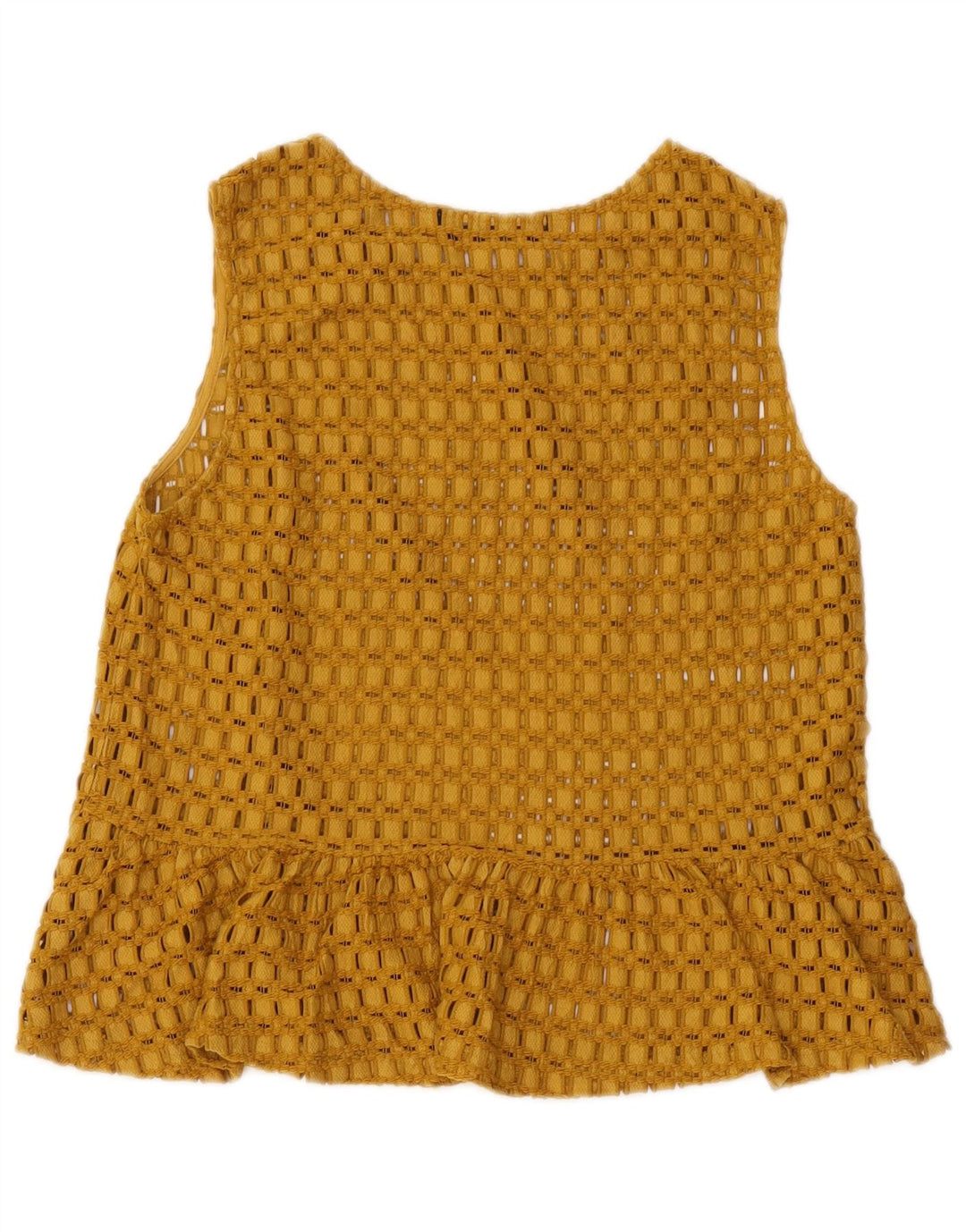 Top corto senza maniche da donna Zara in camicetta UK 12 giallo medio in poliammide