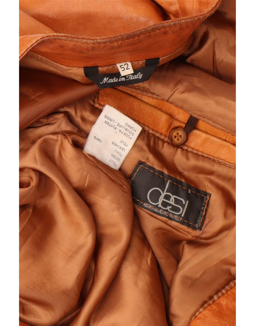 Giacca in pelle da uomo Desi IT 52 XL in pelle marrone