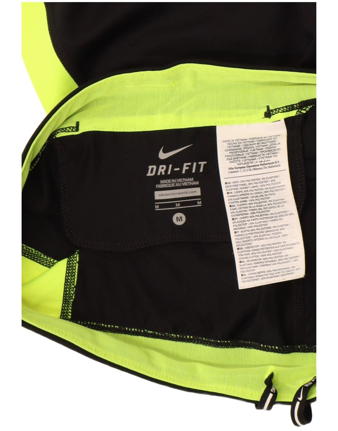 Pantaloni della tuta Nike Dri Fit Capri da donna UK 14 Medium Black Colourblock