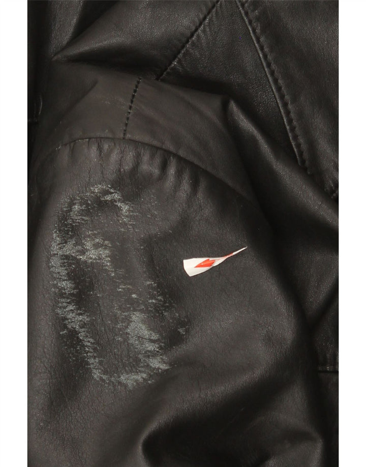 Giacca in pelle vintage da uomo EU 50 grande in pelle nera