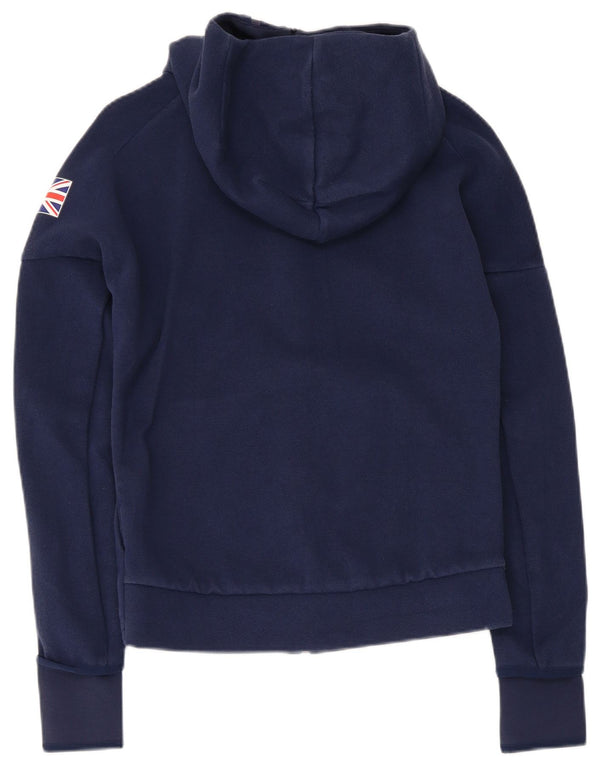 Felpa con cappuccio e zip Adidas Team GB da donna UK 8 Small in poliestere blu navy