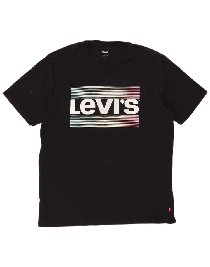 T-shirt grafica da uomo Levi's Top in cotone nero medio