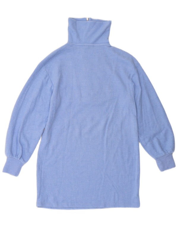 Maglione ZARA da donna con collo lungo e zip, UK 10, piccolo, in poliestere blu