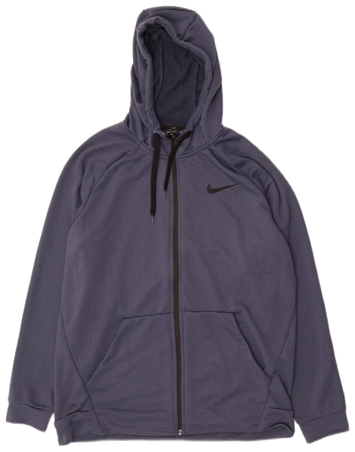 Felpa con cappuccio e zip Nike Dri Fit da uomo grande blu navy