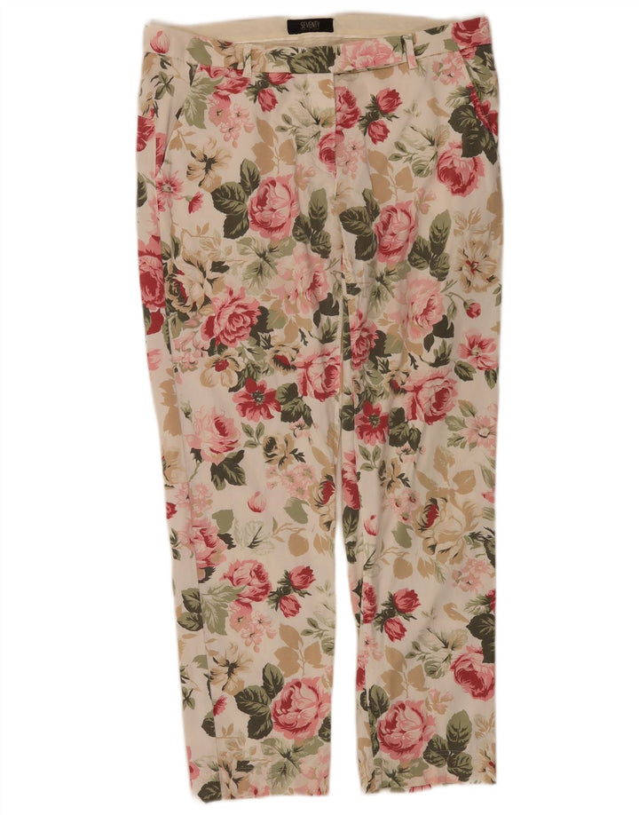 Pantaloni cropped da donna Seventy IT 44 medio W30 L26 floreale multicolore