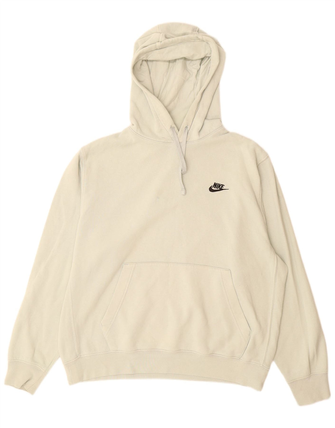 Felpa con cappuccio da uomo Nike Large in cotone bianco sporco