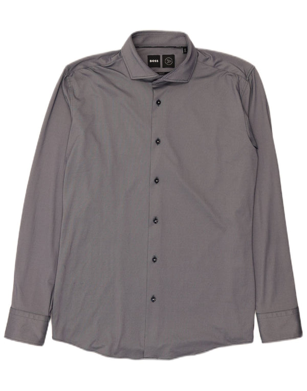 Camicia slim fit da uomo Hugo Boss taglia 40 15 3/4 grigio medio