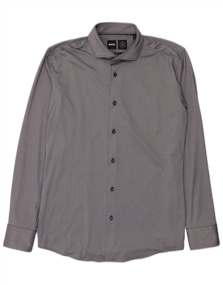 Camicia slim fit da uomo Hugo Boss taglia 40 15 3/4 grigio medio