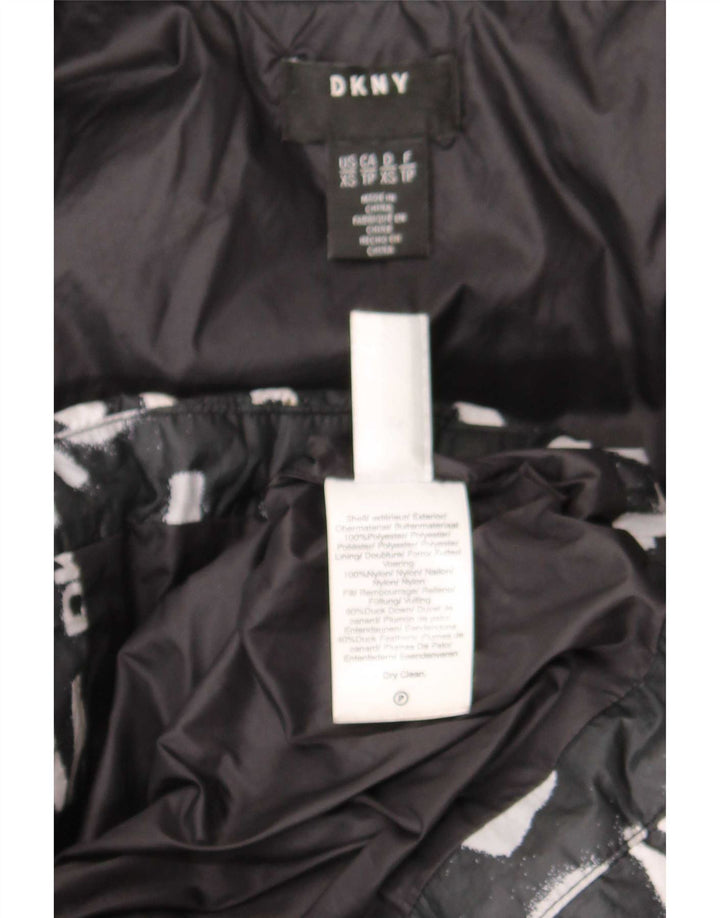 Cappotto imbottito oversize con grafica da donna Dkny UK 6 XS nylon nero