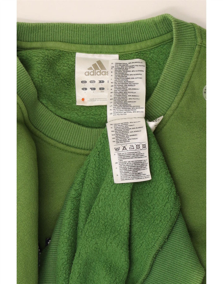 Felpa grafica da uomo ADIDAS, maglione grande, cotone verde