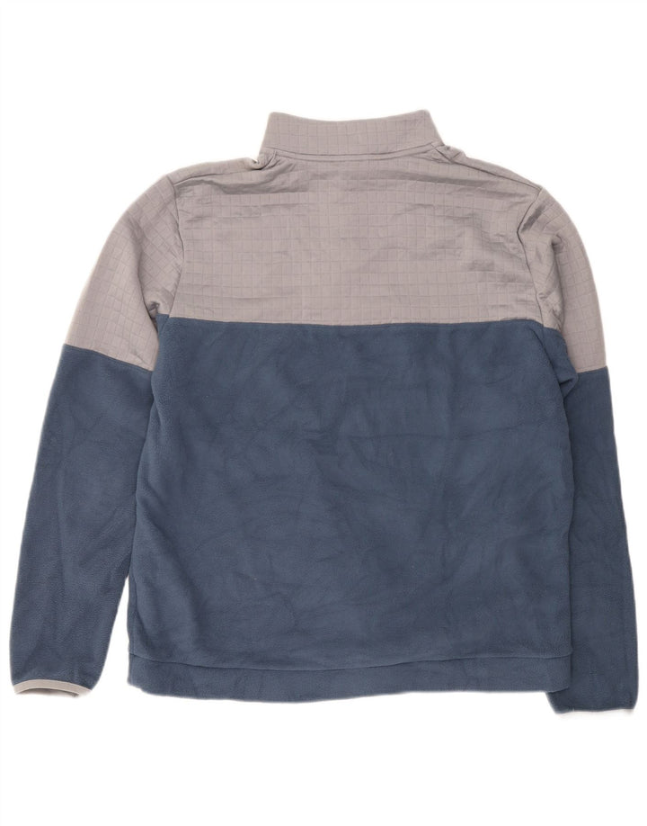 Maglione in pile da uomo Adidas con zip e collo, grande, in poliestere blu navy