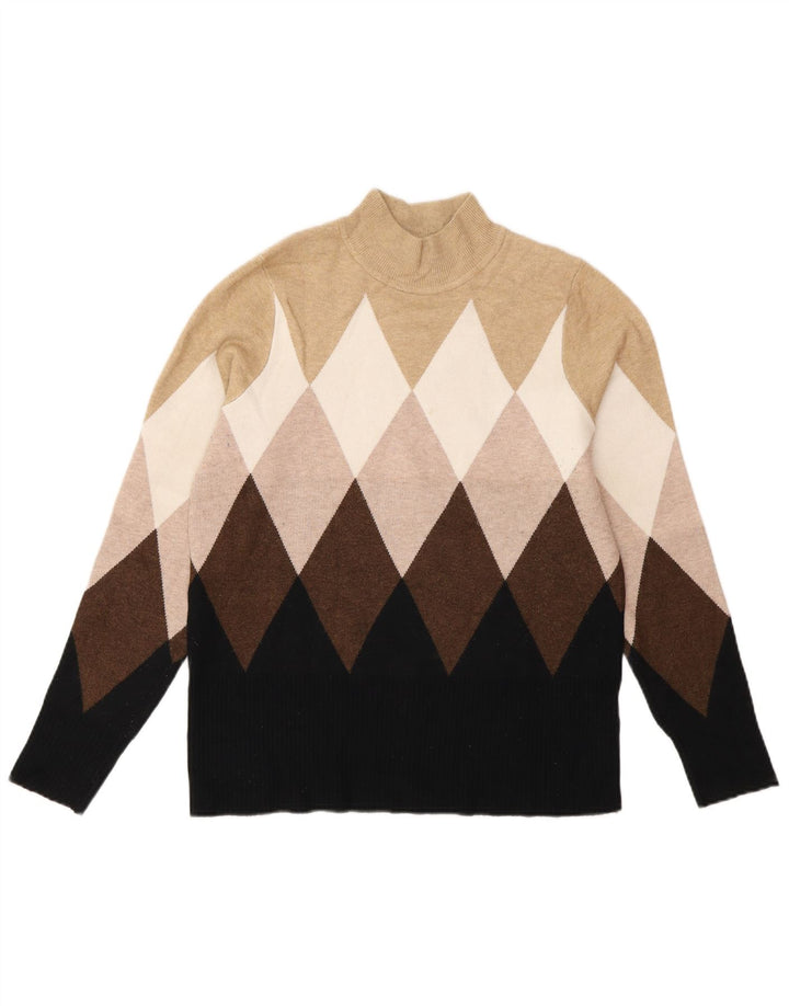 Maglione maglione a collo alto da donna Marks & Spencer UK 12 medio multicolore