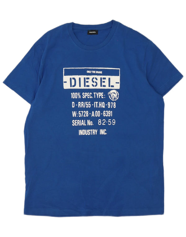 T-shirt grafica da uomo Diesel Top XL in cotone blu