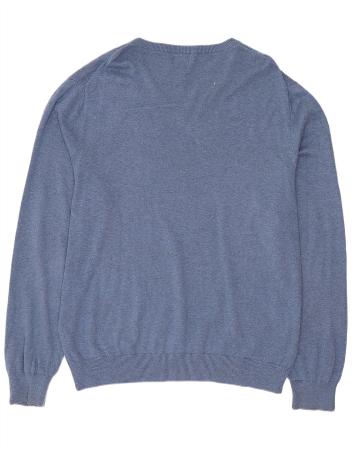 Maglione da uomo con scollo a V IZOD grande cotone blu