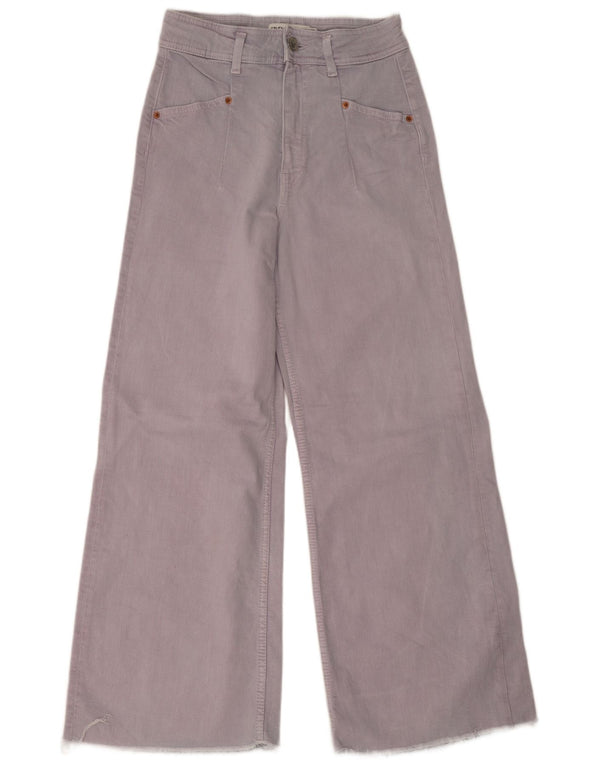 Jeans Zara da donna a gamba larga a vita alta EU 36 XS W26 L28 Viola