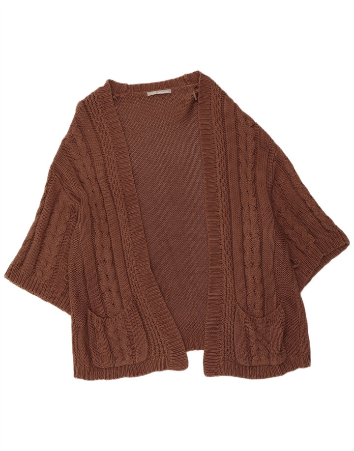 Maglione cardigan con maniche a 3/4 da donna Marks & Spencer UK 14 Marrone medio