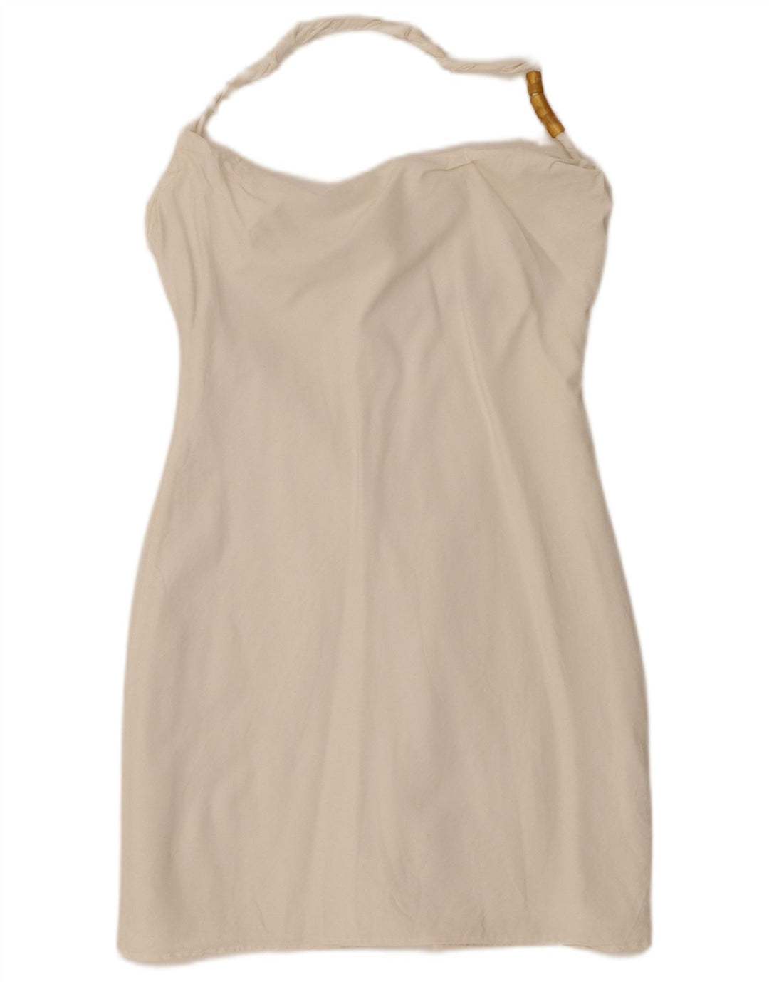 Mini abito alla caviglia da donna Zara UK 14 grande viscosa bianca