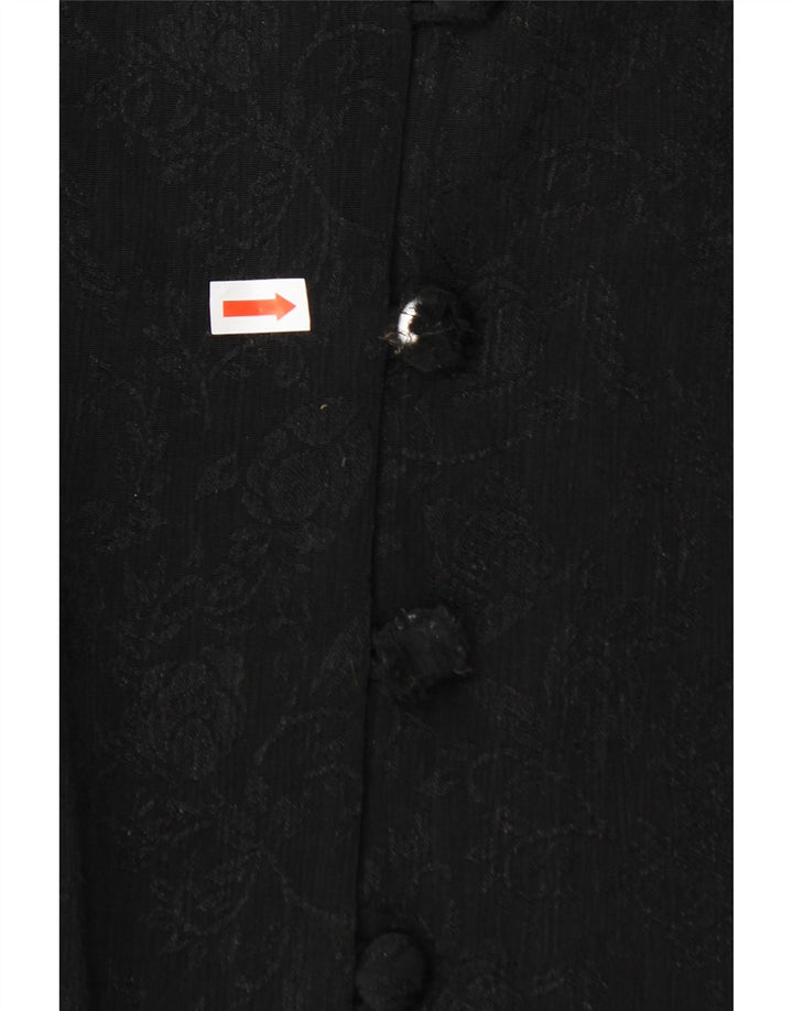 ETAM Womens Oversized Shirt Blouse UK 20 2XL Black Floral Polyester Vintage Etam and Second-Hand Etam from Messina Hembry 
