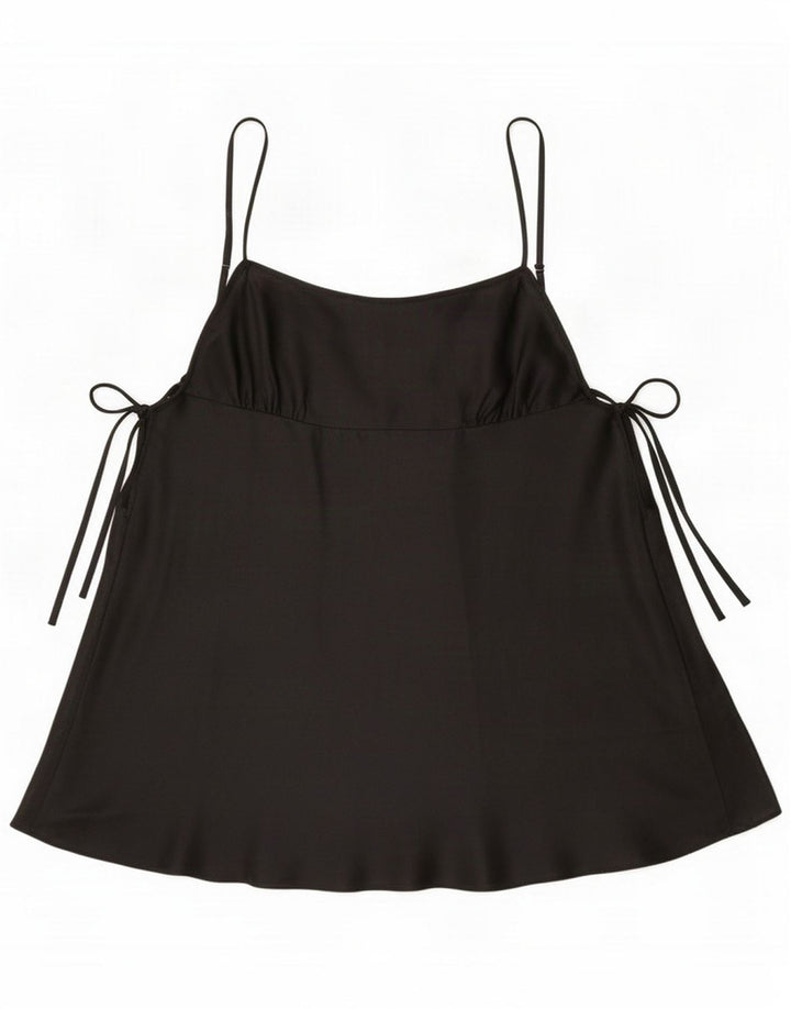 Top corto vintage da donna UK 14 medio nero