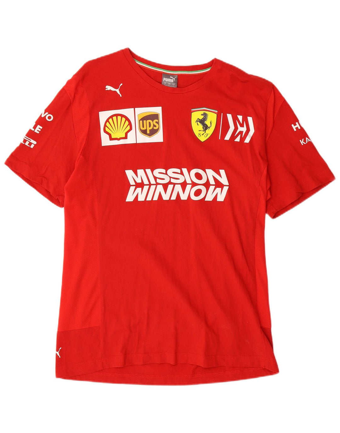 T-shirt grafica Puma da uomo Ferrari Top grande in cotone rosso