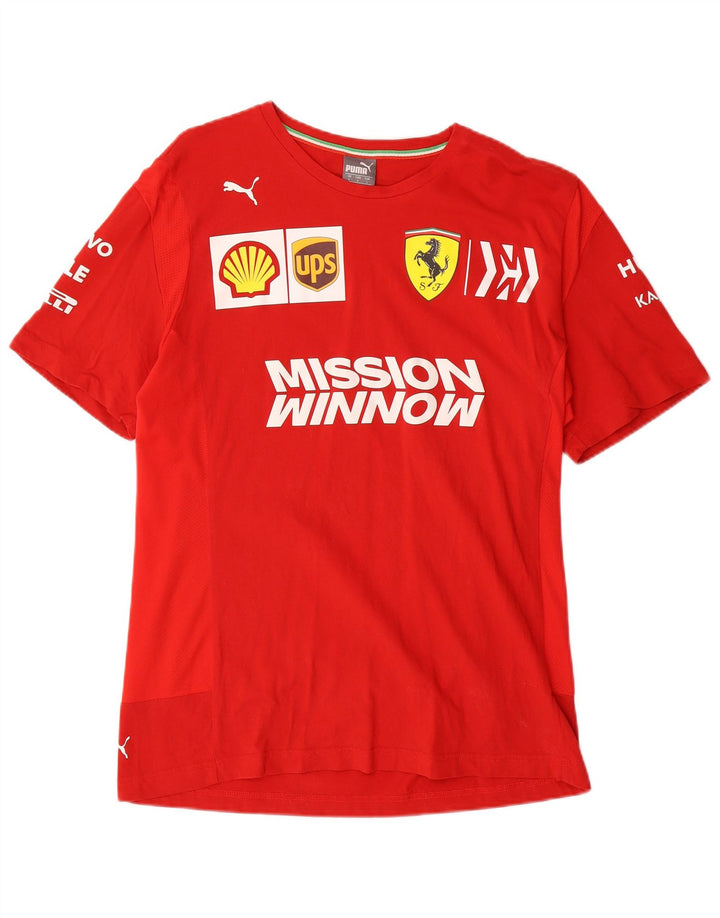 T-shirt grafica Puma da uomo Ferrari Top grande in cotone rosso