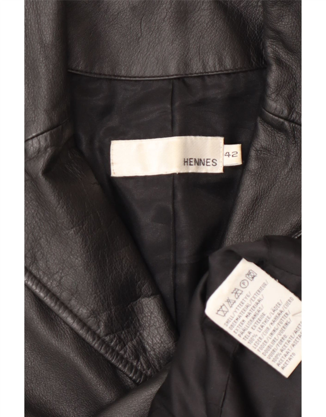 Cappotto in pelle da donna HENNES EU 42 grande in pelle nera