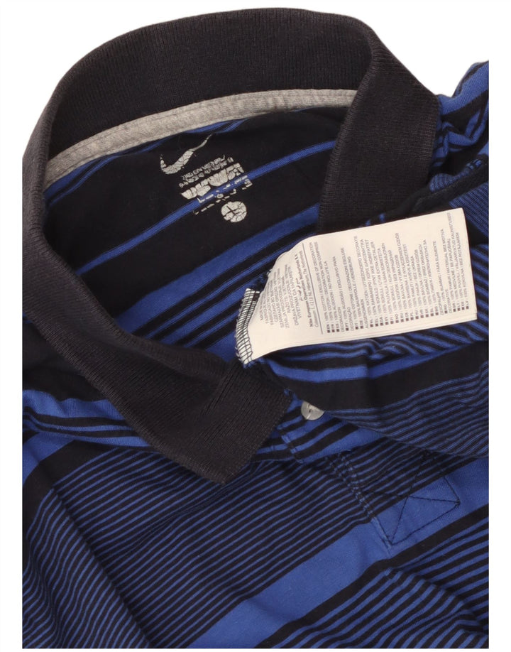 Polo Nike da uomo in cotone a righe grandi blu